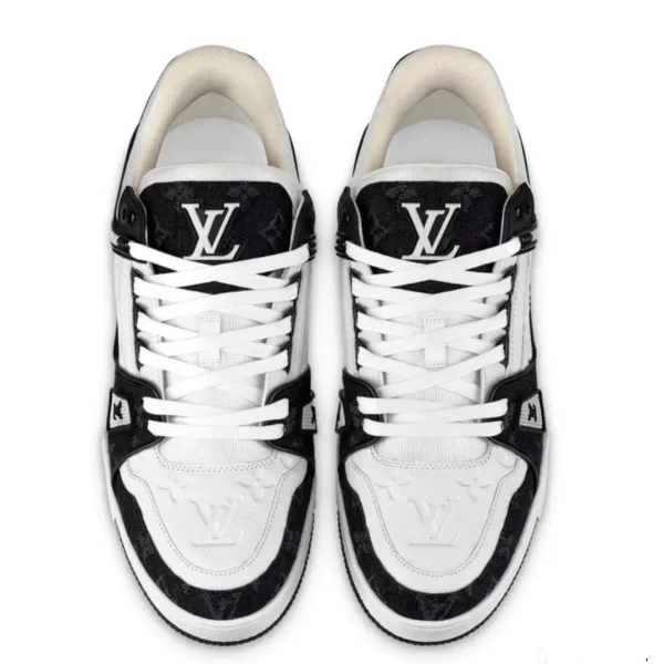 Louis Vuitton LV Trainer Panda Preto Branco 1A9JG9 - Image 5